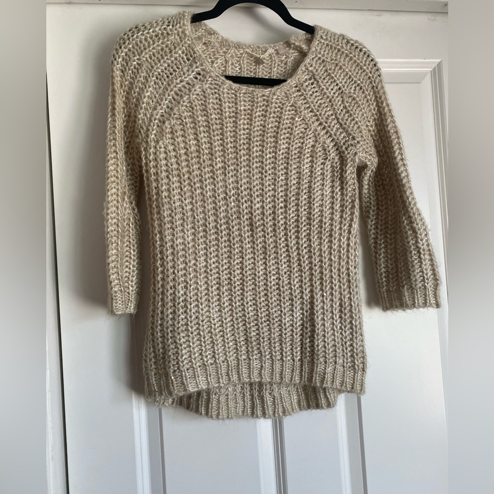 Knitted & Knotted Size XS Beige Gold Knit Sweater